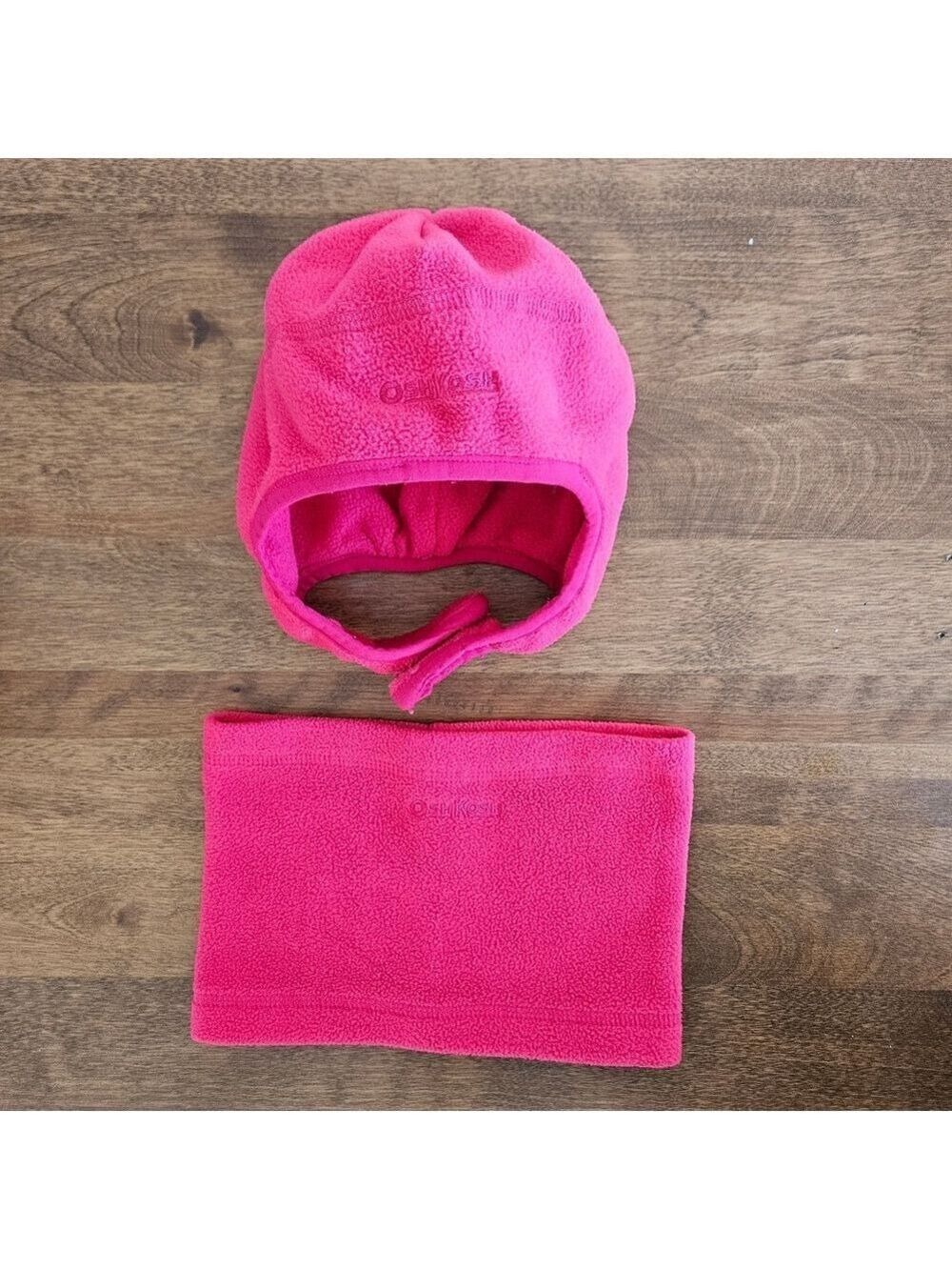 5/$25 OshKosh B'gosh Fuchsia Pink Fleece Hat and Neck Warmer Set